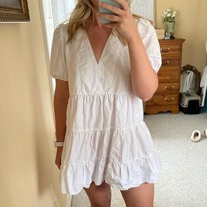 Zara White Babydoll Dress